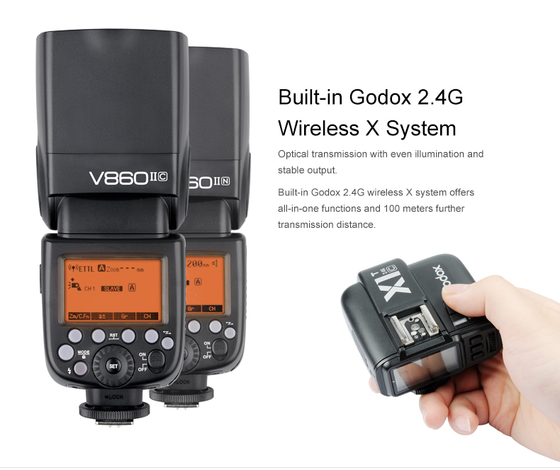Đèn Flash GODOX V860II GN60 TTL HSS 1/8000s for NIKON, CANON, SONY